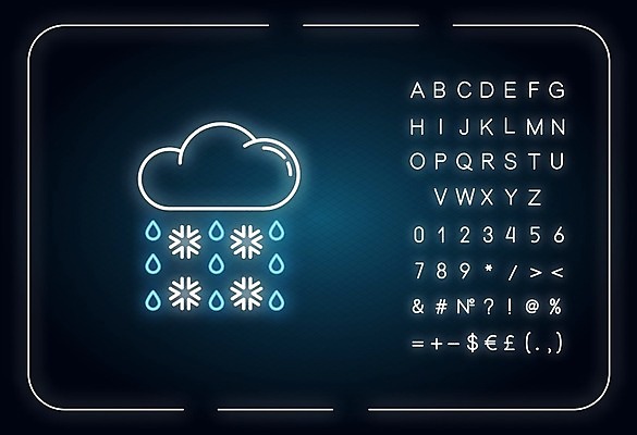 EPS 해외이미지 구름 계절 일러스트 날씨 타이포그라피 사람없음 추위 눈 네온 해외202008 해외일러스트 자연요소 문자 파일형식 벡터