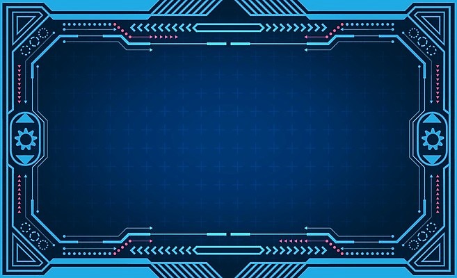 EPS 해외이미지 백그라운드 일러스트 프레임 사람없음 파란색 사이버 UI 해외202008 해외일러스트 컬러 파일형식 벡터