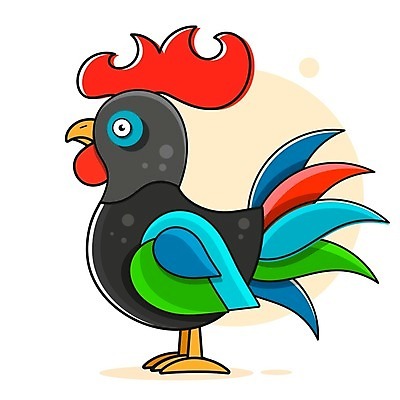 EPS 해외이미지 동물캐릭터 일러스트 사람없음 수탉 해외202008 해외일러스트 일러캐릭터 동물 캐릭터 닭 수컷 파일형식 벡터