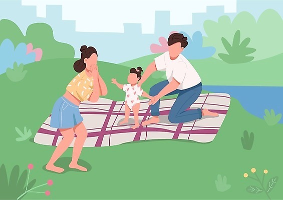 EPS 해외이미지 전신 무료이미지 공원 여자 남자 딸 어린이 일러스트 가족 남편 휴식 사랑 풍경 성인 야외 세명 소풍 아기 아내 해외202008 해외202105 해외일러스트 공공시설 감정 컨셉 관계 사람 야외활동 파일형식 벡터