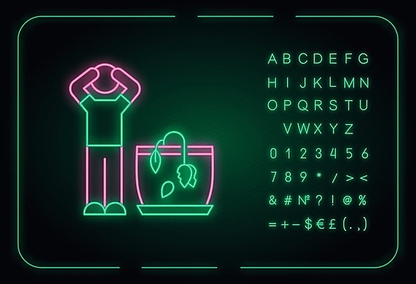 EPS 해외이미지 식물 무료이미지 화분 일러스트 사람모양 사람없음 원예 네온 시들음 해외202008 해외202105 해외일러스트 모양 취미 파일형식 벡터