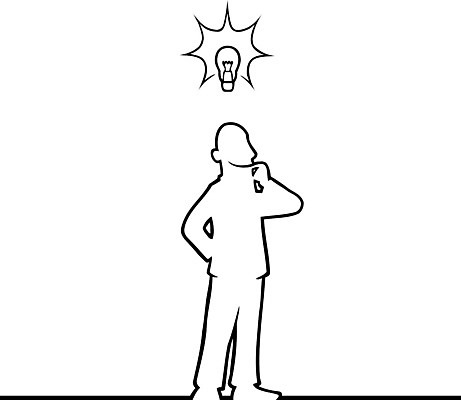 EPS 해외이미지 남자 실루엣 컨셉 생각 일러스트 상상 아이디어 창조 서기 사람 빛 검은색 흰색 램프 만화 심볼 명상 그림 대머리 지능 해외202008 해외일러스트 헤어스타일 컬러 모션 조명 촬영기법 파일형식 벡터