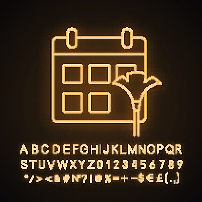 EPS 해외이미지 일러스트 타이포그라피 사람없음 계획 청소 네온 해외202008 해외일러스트 문자 컨셉 파일형식 벡터