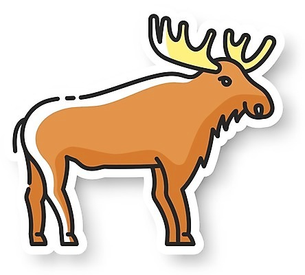 EPS 해외이미지 한마리 스티커 일러스트 사람없음 엘크 해외202008 해외일러스트 1 파일형식 벡터