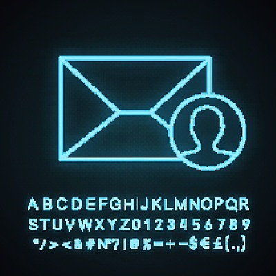EPS 해외이미지 인터넷 일러스트 사람없음 이메일 편지 고객 네온 해외202008 해외일러스트 파일형식 벡터