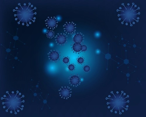EPS 해외이미지 디자인 포스터 과학 백그라운드 일러스트 추상 미술 그래픽 파란색 바이러스 질병 심볼 예방 해외202008 해외일러스트 컬러 무늬 의학 문화예술 파일형식 벡터