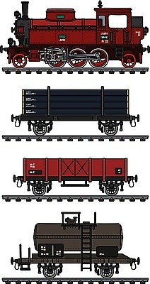 EPS 해외이미지 산업 일러스트 교통시설 빨간색 검은색 기계 기차 수확 화물 클래식 기름 수증기 만화 복고 파이프 탱크 연료 엔진 석탄 옛날 철강 파이프라인 해외202008 해외일러스트 음식 육상교통 컬러 교통 컨셉 농업 대중교통 운송업 시설 파이프_관 파일형식 벡터