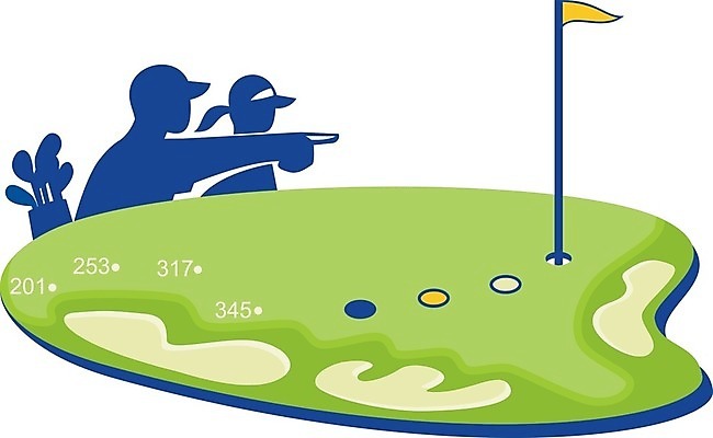 EPS 해외이미지 일러스트 그래픽 가리킴 깃발 벙커 구멍 골퍼 클럽 복고 마스코트 해외202008 해외일러스트 골프장 운동선수 손짓 파일형식 벡터