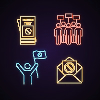 EPS 해외이미지 디자인 캠페인 일러스트 사람없음 민주주의 편지 오브젝트 네온 정치 항의 해외202008 해외일러스트 파일형식 벡터