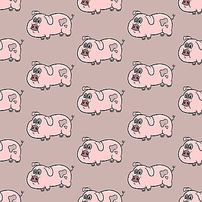 EPS 해외이미지 백그라운드 일러스트 새로움 동양인 사람없음 돼지 카툰스타일 해외202008 해외일러스트 컨셉 포유류 인종 파일형식 벡터