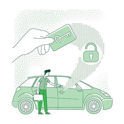 EPS 해외이미지 전신 손 남자 가방 일러스트 자동차 무선통신 자물쇠 정보기술 한명 들기 성인 신체부위 초록색 오픈 스마트 라인아트 편리함 잠금해제 카드키 성인남자한명만 해외202008 해외일러스트 1 잡화 선 육상교통 컬러 컨셉 통신 모션 열쇠 기술 사람 남자한명만 성인남자만 파일형식 벡터