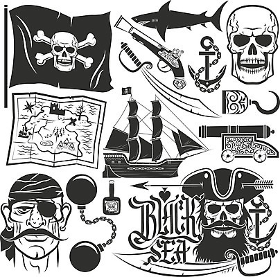 EPS 해외이미지 디자인 바다 일러스트 수염 뼈 골격 항해 미술 세트 머리 라벨 검은색 수확 깃발 칼 위험 수집 문신 심볼 사인 복고 선원 배지 해적 닻 우표 고립 엘리먼트 옛날 해골모형 해외202008 해외일러스트 컬러 컨셉 농업 배_교통 문화예술 프레임 신체부위 모형 도둑 파일형식 벡터