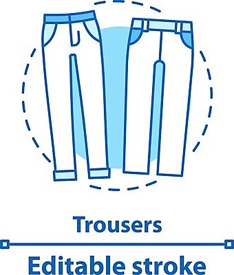 EPS 해외이미지 옷 산업 일러스트 바지 사람없음 해외202008 해외일러스트 하의 파일형식 벡터