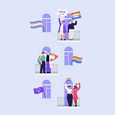 EPS 해외이미지 배너 커플 여자 남자 이동 무지개 일러스트 창문 거리 함께함 사랑 사람 세트 검은색 축제 방 발코니 축하 깃발 잡기 그룹 플랫 커뮤니티 성별 동성애자 섹슈얼리티 연대 운동가 지원 평등 성소수자 해외202008 해외일러스트 자연요소 감정 컬러 컨셉 관계 모션 파일형식 벡터
