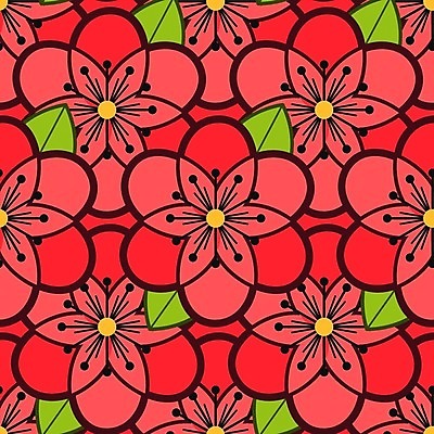 EPS 해외이미지 꽃 백그라운드 잎 꽃무늬 패턴 일러스트 사람없음 패턴백그라운드 해외202008 해외일러스트 식물 무늬 파일형식 벡터