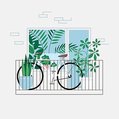 EPS 해외이미지 나무 식물 꽃 행복 화초 벽 잎 일러스트 창문 거리 아파트 주택 실내 손바닥 내부 초록색 자전거 추위 발코니 도시 사발 플랫 냄비 원예 아이비 양치류 그리너리 해외202008 해외일러스트 손 감정 컬러 취미 건물 바이크 사기그릇 솥 파일형식 벡터 트랜드컬러