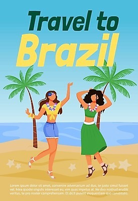 EPS 해외이미지 여자 포스터 여행 일러스트 목걸이 하늘 불가사리 성인 해변 두명 모래사장 야자수 손들기 화관 춤 즐거움 휴양지 브라질 성인여자만 해외202008 해외일러스트 나무 꽃 감정 바다 장신구 모션 문화예술 극피동물 사람 장소 남아메리카 여자만 성인만 파일형식 벡터