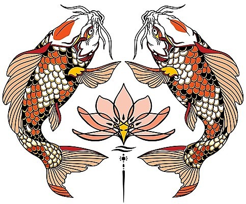 EPS 해외이미지 동물 아시아 셔츠 불교 일러스트 자연 어류 동양인 그래픽 장식 정원 일본 수영 중국 화목 에너지 용기 재산 백합 문신 심볼 고립 해외202008 해외일러스트 그릇 꽃 나라 종교 컨셉 상의 인종 금융 수중동물 수상스포츠 생태계 파일형식 벡터