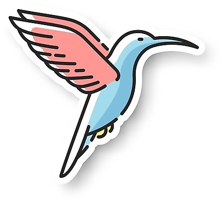 EPS 해외이미지 한마리 스티커 일러스트 조류 사람없음 벌새 해외202008 해외일러스트 동물 1 파일형식 벡터