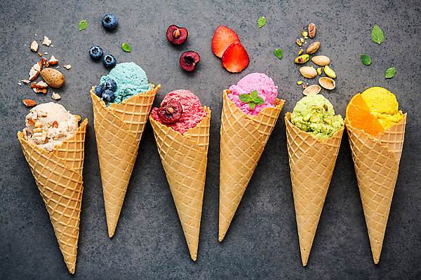 포토 JPG 해외이미지 음식 오렌지 과일 딸기 아이스크림 키위 사람없음 달콤 와플 젤라또 해외202008 해외포토 디저트 맛 파일형식