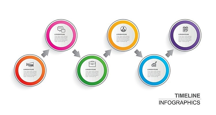 EPS 해외이미지 일러스트 비즈니스 사람없음 인포그래픽 원형 단계 타임라인 해외202008 해외일러스트 도형 파일형식 벡터