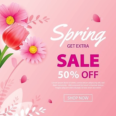 EPS 해외이미지 계절 꽃 분홍색 백그라운드 꽃무늬 일러스트 이벤트 사람없음 쇼핑 세일 봄 해외202008 해외일러스트 식물 컬러 무늬 파일형식 벡터