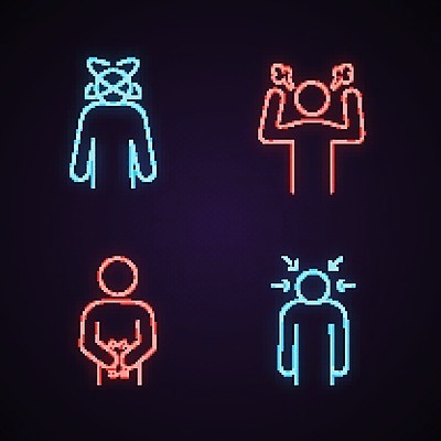 EPS 해외이미지 감정 일러스트 사람없음 고통 분노 짜증 표현 좌절 불안 오브젝트 해외202008 해외일러스트 컨셉 파일형식 벡터