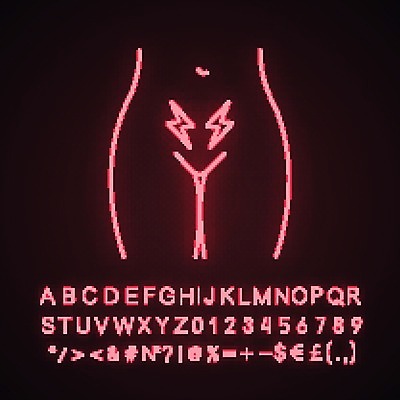 EPS 해외이미지 일러스트 사람없음 빛 고통 네온 생리통 증상 해외202008 해외일러스트 감정 파일형식 벡터