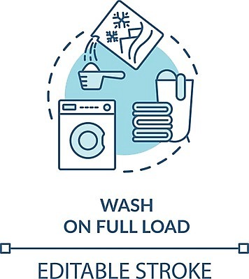 EPS 해외이미지 가사 일러스트 사람없음 파란색 빨래 세제 스마트 세탁기 빨랫감 해외202008 해외일러스트 컬러 컨셉 가전제품 파일형식 벡터