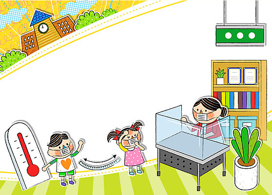 전신 구름 여자 교육 남자 어린이 일러스트 학교 책장 마스크 성인 세명 교사 청결 표지판 온도계 체온계 감기 사회이슈 두통 교무실 발열 방역 에듀 에듀케이션 콧물 프레임일러스트 스쿨팩 사회적거리두기 생활방역 국내일러스트 AI파일 자연요소 직업 캠페인 가구 컨셉 프레임 알림판 사람 위생 질병 생리현상 파일형식 벡터