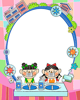 여자 교육 어린이 일러스트 학교 프레임 마스크 상반신 두명 청결 비눗방울 바이러스 사회이슈 세면대 비누 손씻기 방역 에듀 에듀케이션 프레임일러스트 손세정제 소녀만 스쿨팩 생활방역 국내일러스트 AI파일 컨셉 사람 위생용품 위생 씻기 세정제 여자만 어린이만 파일형식 벡터