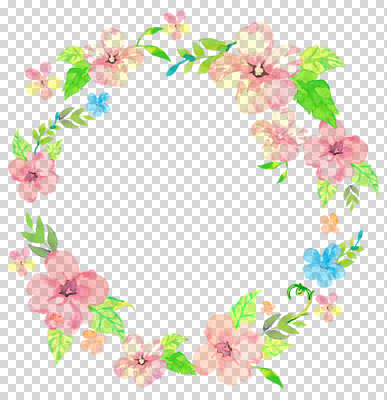 편집 편집이미지 꽃 분홍색 수채화 프레임 누끼 사람없음 원형프레임 PNG 편집소스 식물 컬러 원형 파일형식