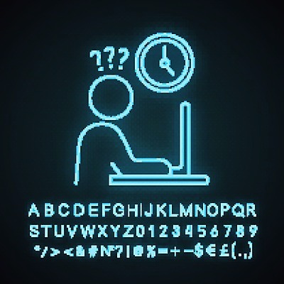 EPS 해외이미지 시계 일러스트 노동자 사람없음 사무실 시간 업무 네온 해외202008 해외일러스트 직업 비즈니스 작업 파일형식 벡터