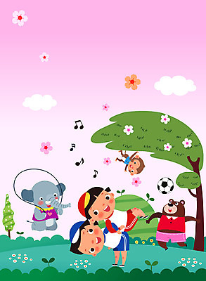 전신 나무 동물 구름 여자 교육 남자 초등학생 어린이 음표 일러스트 축구공 곰 코끼리 초등교육 두명 컬러풀 운동 스트레칭 원숭이 줄넘기 체육시간 에듀 에듀케이션 어린이만 스쿨팩 국내일러스트 AI파일 자연요소 식물 학생 기호 음악 컬러 공 축구용품 포유류 수업 건강 사람 파일형식 벡터