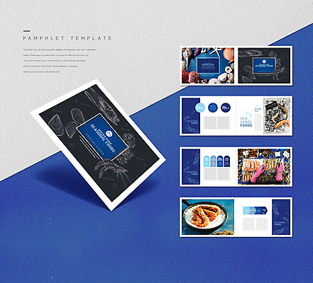 템플릿 손 ZIP 리플렛 조개 새우 팜플렛 신체부위 파란색 해산물 홍합 가리비 인디자인 INDD 제철음식 이미지템플릿 음식 컬러 어패류 갑각류 사람 제철 파일형식