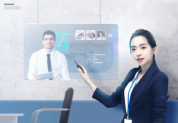 PSD 서양인 외국인 편집이미지 여자 남자 비즈니스 회의 여러명 상반신 20대 성인 옆모습 파란색 스크린 웹 한국인 비즈니스우먼 발표 세미나 화상통화 웨비나 사회적거리두기 온택트 이미지편집 캠페인 뷰포인트 컬러 다수 인터넷 사람 동양인 인종 청년 직장인 통화 파일형식 언택트