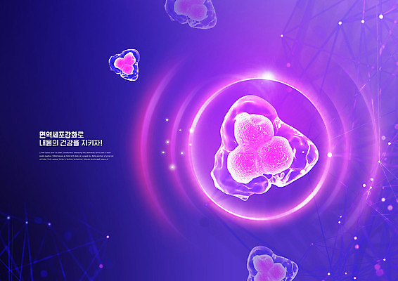 PSD 편집이미지 의학 세포 건강 사람없음 보라색 면역력 영양제 이미지편집 컬러 약 파일형식