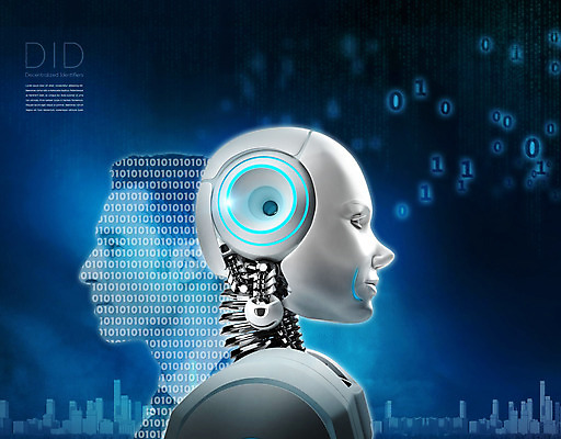 PSD 서양인 외국인 편집이미지 남자 한명 상반신 20대 성인 파란색 숫자 로봇 성인남자한명만 4차산업 블록체인 DID 이미지편집 문자 1 산업 컬러 정보기술 사람 인종 청년 금융 남자한명만 성인남자만 파일형식