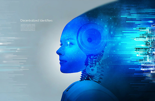 PSD 편집이미지 얼굴 빌딩 사람없음 건물 파란색 로봇 얼굴모양 4차산업 블록체인 DID 이미지편집 모양 건축물 산업 컬러 정보기술 신체부위 금융 파일형식