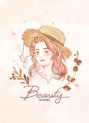 PSD 여자 열매 단풍 일러스트 붓터치 나뭇잎 수채화 한명 미소 상반신 뷰티 갈색 가을 번짐 도토리 솔방울 감성 여자한명만 국내일러스트 식물 1 계절 컬러 컨셉 잎 표정 사람 견과류 여자만 파일형식 효과