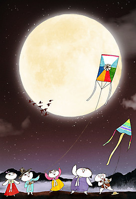 전신 PSD 구름 여자 명절 남자 어린이 일러스트 조류 산 여러명 강 노란색 추석 귀여움 검은색 전통놀이 달 가을 한복 연날리기 어린이만 국내일러스트 자연요소 동물 한국전통 전통 계절 기념일 컬러 다수 컨셉 놀이 사람 전통의상 파일형식