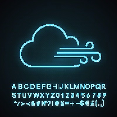 EPS 해외이미지 구름 일러스트 바람 타이포그라피 사람없음 해외202008 해외일러스트 자연요소 문자 날씨 파일형식 벡터