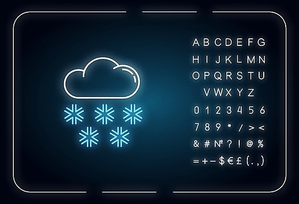 EPS 해외이미지 구름 일러스트 날씨 사람없음 네온 눈내림 해외202008 해외일러스트 자연요소 눈_날씨 파일형식 벡터