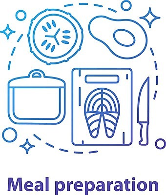 EPS 해외이미지 음식 일러스트 도마 도마_주방용품 사람없음 식사 냄비 준비 식칼 해외202008 해외일러스트 주방용품 솥 파일형식 벡터