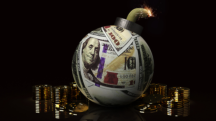 포토 JPG 해외이미지 돈 비즈니스 사람없음 금융 경제 3D 달러 동전 재산 폭탄 세금 해외202008 해외포토 폭발물 디지털합성 파일형식