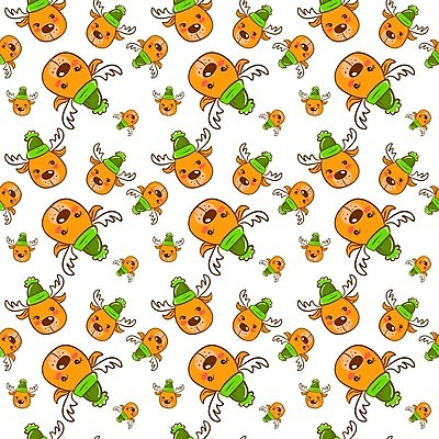 EPS 해외이미지 캐릭터 패턴 일러스트 사슴 사람없음 해외202008 해외일러스트 일러캐릭터 무늬 포유류 파일형식 벡터