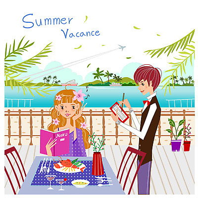 EPS 주간 나무 식물 구름 문자 접시 알파벳 영어 계절 여자 남자 꽃 화분 음식 바다 여행 포크 패턴 요트 와인잔 의자 음표 일러스트 난간 탁자 하늘 휴가 휴식 비행기 서기 들기 사람 앉기 해변 야외 두명 장식 여름 여름휴가 바캉스 모래사장 야자수 필기구 펜 식당 레스토랑 와인 숟가락 꽃병 물방울무늬 식사 나이프 선택 수프 바닷가재 종업원 웨이터 고객 열대식물 메뉴 휴양지 메뉴판 야자열매 주문 야자수잎 계산서 가재요리 빌 선박 상업시설 국내일러스트 자연요소 직업 식기 기호 열매 음악 가구 컨셉 수상교통 잎 무늬 배_교통 술잔 항공교통 모션 문구용품 대중교통 주류 수저 상점 장소 칼 가재 시설 상업 파일형식 벡터 여름_계절