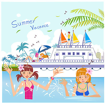 EPS 주간 나무 식물 구름 계절 여자 남자 수영복 꽃 교통수단 바다 여행 수상교통 요트 음표 일러스트 목걸이 팔찌 물놀이 물장구 하늘 휴가 휴식 사람 빌딩 여러명 야외 건물 장식 책 여름 여름휴가 바캉스 비키니 야자수 독서 수영 파라솔 열대식물 휴양지 돛 해수욕 야자열매 야자수잎 선박 국내일러스트 자연요소 건축물 기호 옷 열매 음악 다수 교통 컨셉 잎 배_교통 장신구 놀이 장소 수상스포츠 파일형식 벡터 여름_계절