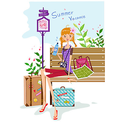 EPS 주간 전신 나무 식물 구름 문자 알파벳 영어 계절 공공시설 여자 남자 꽃 음료 여행 지도 가로등 벤치 의자 가방 일러스트 배낭 교통시설 하늘 휴가 휴식 나뭇잎 슬리퍼 한명 들기 사람 앉기 20대 성인 야외 장식 물 여름 여름휴가 바캉스 카메라 여행가방 표지판 역 버스정류장 생수 여행지도 청년만 성인만 국내일러스트 자연요소 1 잡화 가구 교통 신발 컨셉 잎 모션 알림판 청년 전자제품 물병 시설 파일형식 벡터 여름_계절