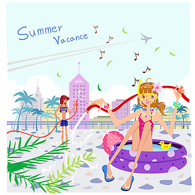 EPS 주간 나무 식물 구름 문자 알파벳 영어 계절 여자 수영복 꽃 여행 음표 일러스트 목걸이 공 난간 물놀이 하늘 휴가 휴식 슬리퍼 비행기 수영장 들기 사람 풍경 빌딩 야외 두명 건물 장식 물 여름 여름휴가 바캉스 비키니 야자수 도시 비치볼 물안경 열대식물 휴양지 호스 야자열매 튜브 야자수잎 오리장난감 여자만 국내일러스트 자연요소 건축물 기호 옷 열매 음악 신발 컨셉 잎 장신구 항공교통 모션 놀이 대중교통 바캉스용품 장난감 장소 수영용품 파일형식 벡터 여름_계절